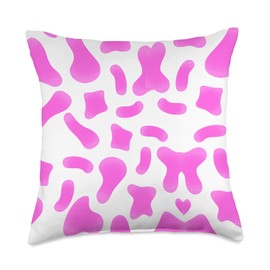 Farmer Farm Animal Cow Gift Idea Pink Print Farmer Women Girls Gift Idea Farm Animal Cow Throw Pillow, 18x18, Multicolor