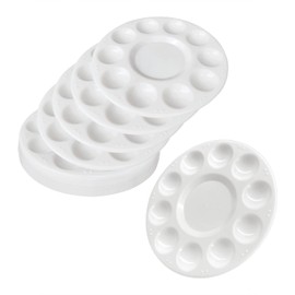 15 Pack Paint Tray Palettes for Kids, Plastic White Palettes for Students, Paint Holder, Paint Supplies