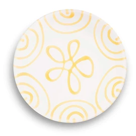GMUNDNER KERAMIK Saucer Coffee Cup Diameter 15 cm Flamed Yellow Crockery Handmade in Austria