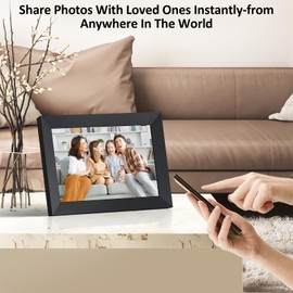 Digital Picture Frame Wi-Fi 10.1inch Smart Digital Photo Frame,Electronic Digital Picture Frames Load from Phone,1280x800 HD IPS Touch Screen-Share Photo/Video-Weather/Clock/Alarm-via Free APP-Black