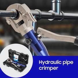Lfhelper Hydraulic Pipe Crimping Tool Copper Pipe Press Machine Copper Tube Fittings Fitting & Joints Pipe Crimper w 1/2”,3/4”,1”Crimping Accessories, Suit for Narrow Space and Tee Fitting