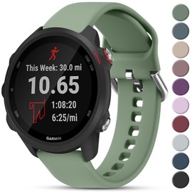 Meliya Replacement Band for Garmin Forerunner 55, 245, 645/645 Music - 20mm, Olive Green (Small)