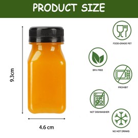 KANGSIT Juice Bottles 12 pcs, 4oz/120ml Shot Bottles with Lids,Reusable Clear Bottles Mini Clear Juice BottlesDrink Bottles for Smoothies Juice Milk Water and Other Beverages