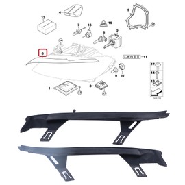 Pair Of Upper Headlight Gaskets Sealing Strip Left Right 63117174517 Head Lamp Cover Strip Headlamp Fit for 3 Series E92/E93