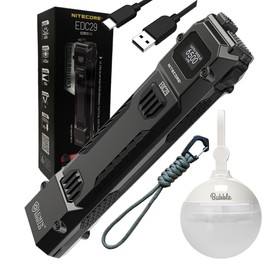 Nitecore EDC29 - Bubble Lantern EDC29 6500 Lumen Rechargeable Flashlight & Bubble Portable Camping Lantern Combo – Ultra-Compact Flashlight & Warm LED Lantern for Outdoor, EDC, & Emergency Use