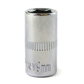 9mm 1/4" Drive Shallow Metric Socket Single Hex / 6 Sided Bergen