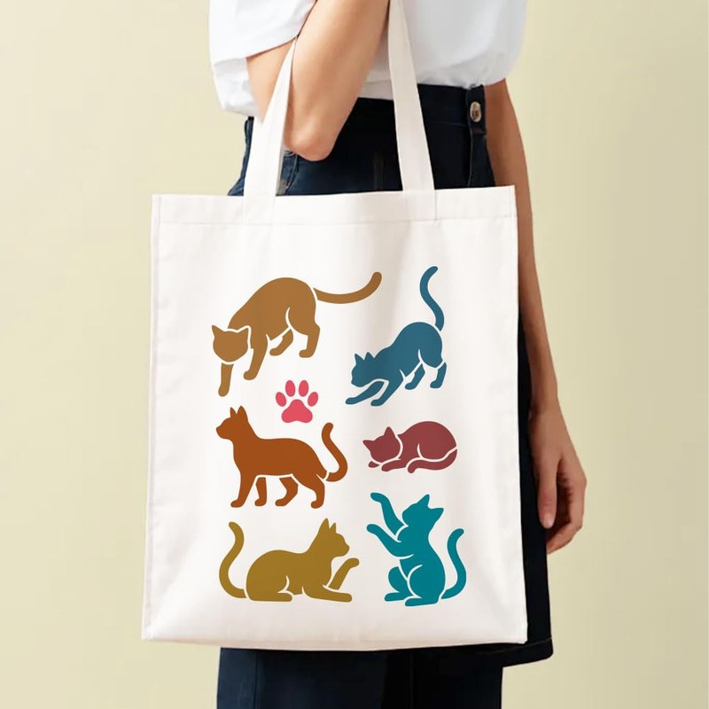 FINGERINSPIRE 4Pcs Silhouette of the Cat Stencils with Paint Brush