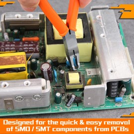 SPEEDWOX 4.5" Transverse End Cutter With Flush Jaw 5mm SMT/SMD Chip Cutters PCB Distance Cutters Cable Transverse Cutter Side Cutting Pliers For Quick Removal Of PCB Surface Mount Components