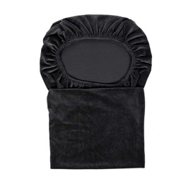 LANSHENG Velvet Dining Chair Covers, Stretch Large Chair Seat Protector Slipcovers Set of 2, Washable Removable Kitchen Chair Covers for Dining Room (Black, Set of 2)