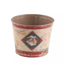5-1/4" Metal Santa Planter