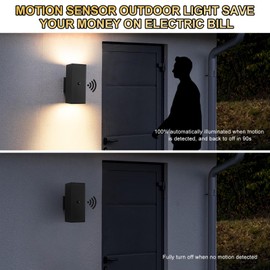 Motion Sensor Outdoor Light Fixture Wall Mount, Exterior Lighting fixtures for Outside, Front Porch Lights, Waterproof Wall Sconce Lamp, Black Coach Lights for House, Patio, Garage, Doorway, Entryway