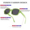 FEISEDY Retro 90s Rectangle Sunglasses Oval Yellow Sunglasses Trendy Irregular