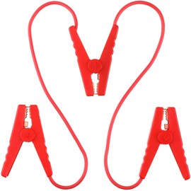 3.1FT Electric Fence Wire Connectors Jumper Leads Cable with 3 Alligator Clips Fencing System Wire Electric Fence Jump in Red Color