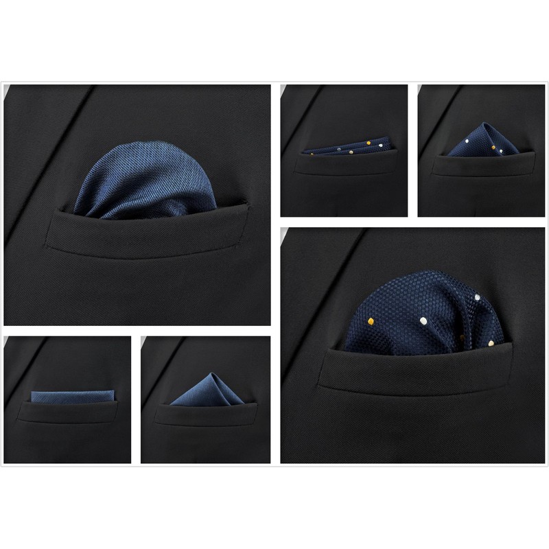 Shlax & Wing 5 Pcs Men's Pocket Square Set Business