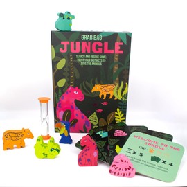 Gibsons | Grab Bag Jungle Game | Family Rescue Game From 6+ Age | 1+ Players 10 min Playing Time Quick Fun Children Kids Party Game | Wooden Jungle Animals | Great Gift Games