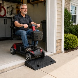 Portable Threshold Ramp for Wheelchairs, Scooters, Cars & Pets - Non-Slip Step Access Ramp