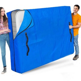 Mattress Storage Bag, Reusable Tarp Mattress Storage Bag with Handles, Mattress Moving Bag, Extra Thick Mattress Cover for House Moving Travel - pattern: Solid Color, Size: Cali King：86"x75"x15"