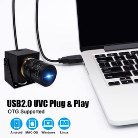 Svpro Industrial USB Camera 1080P with 2.8-12mm Zoom Lens, Full HD Webcam Varifocal Lens,2MP Optical Zoom Manual Focus Webcam 100fps/60fps/30fps for Windoes,Mac,Linux,Android