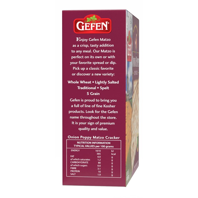Gefen Onion Poppy Matzo, 11 oz