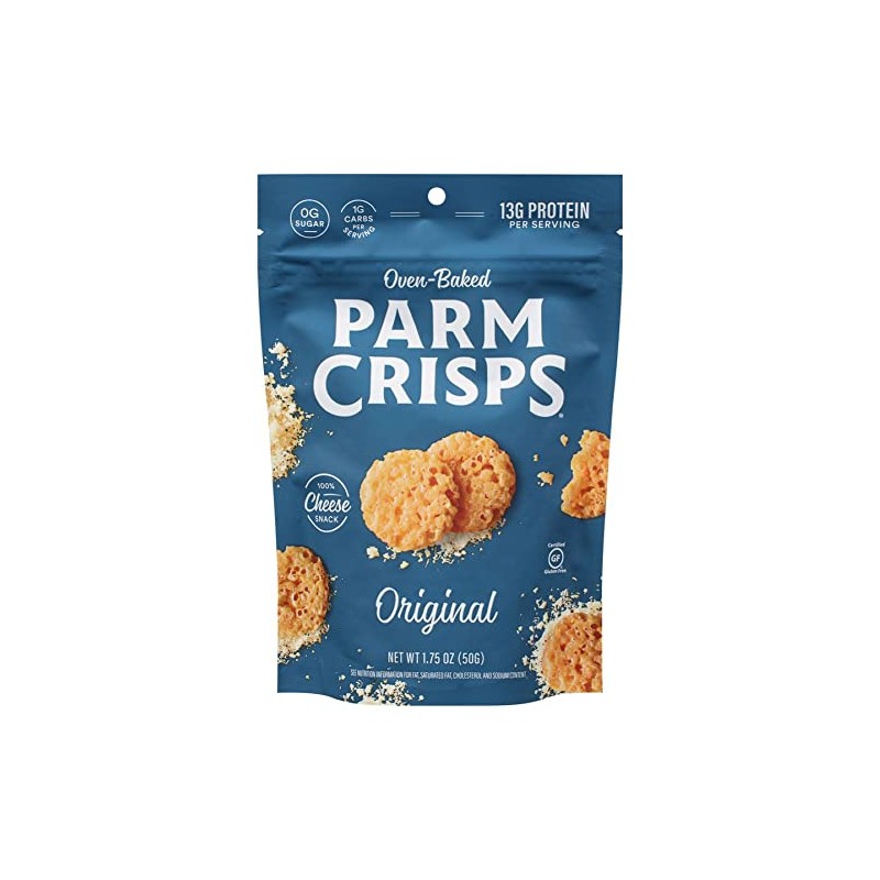 Parmcrisps Oven-Baked Parmesan Cheese Crisp Snack, Original, 1.75 oz (Pack