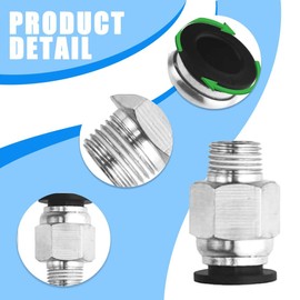 XUZOPIM Pack of 10 Pc4-M10 Plug Pc4-M10 Pneumatic Connector PTFE Tube Quick Push Fitting For Extruder 3D Printers