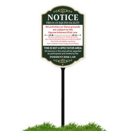 Phyabe Equine Liability Sign with Stake,35" Total Length Durable Stake