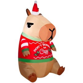 3.5' Gemmy Airblown Inflatable Christmas Capybara w/Christmas Sweater Yard Decoration 886653