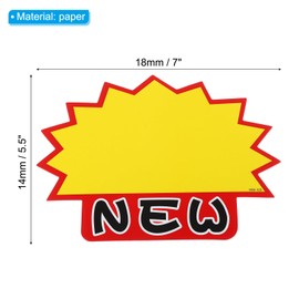 PATIKIL 40pcs Star Burst Signs, 7x5.5in Blank Star Burst Signs Price Tag Stickers Pricing Tags Fluorescent Neon Paper for Sign Retail Store Vehicle, New