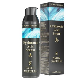 Satin Naturel Hyaluronic Serum for Men 75 ml - Moisturising Face Serum with Organic Aloe Vera & Hyaluronic Acid - Anti-Ageing Serum Against Dryness - Natural Face Care for Men
