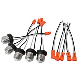 Longdex E26 Medium Socket Adapter 5Pairs Male Screw In Light Bulb Sockets Pigtail