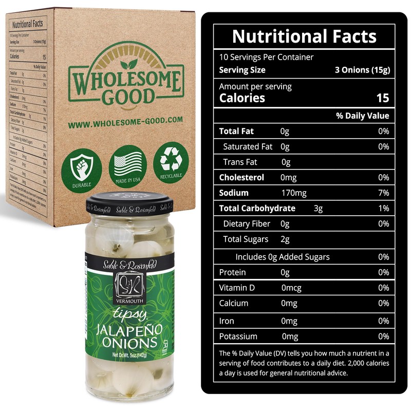 Sable & Rosenfeld Vermouth Tipsy Jalapeno Onions - SIX 5oz