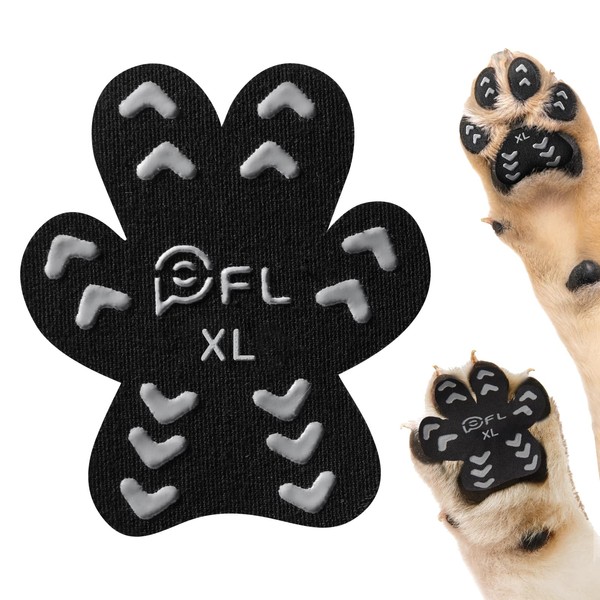 Anti-Slip Dog Paw Protector Pads for Senior Dogs, Dog Paw Black Stickers with Strong Traction on Hardwood Floor, Dog Essentials,12sets(48pcs) XL(41-60lbs)