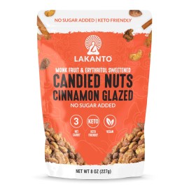 Lakanto Keto Candied Nuts No Sugar Added 8oz Variety Pack Glazed Vegan Snacks