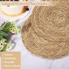 Aneco 12 Pack 12-Inch Round Woven Placemats Natural Hand-Woven Boho