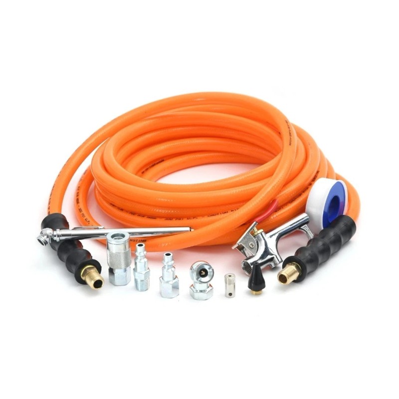 HyperTough 3/8in x 25ft PVC Air Hose and 10 Piece