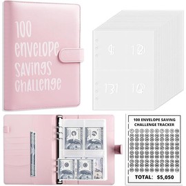 100 Envelopes Saving Challenge, A5 Money Saving Budget Binder with Cash Envelopes, Savings Challenge Planner Book, Easy and Fun Way to Save $5,050,Money-Saving Notebook, Multifunctional Wallet, Save Yourself a Sum Of Money:_Black