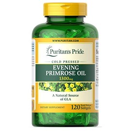 Puritan's Pride Evening Primrose Oil 1300 mg Softgels, 120 Count