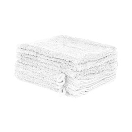 Pack of 10 Washcloths, Wash Mitts Set in Many Colours, 100% Cotton, 10x Wash Mitts 15 x 21 cm, White