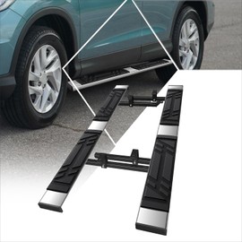 PM PERFORMOTOR 6.5" Running Boards Compatible with 2007-2016 Honda CR-V, Pair of Stainless Steel Side Rails Step Bars with 6 Pcs Brackets, Polished Chrome/Black