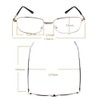 Inlefen Metallrahmen-Rechteck-Lesebrille-Weinlese eyewear mit Fall +4.50