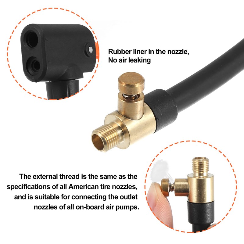 X AUTOHAUX 16cm Car Tire Air Hose Adapter Extension Quick