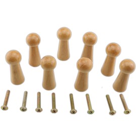 ZCZQC 8pcs Wooden Coat Hooks Shaker Pegs Coat Peg Natural Wood Hook Wall Mounted Screw-on Shaker Pegs Knob