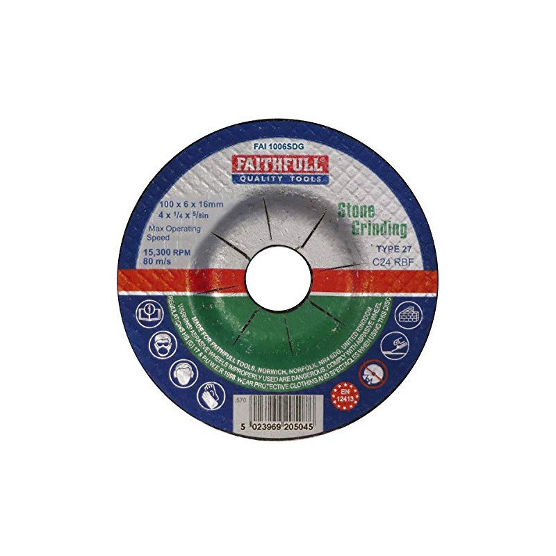 Faithfull FAI1006SDG Stone Grinding Disc Depressed Centre 100 x 6