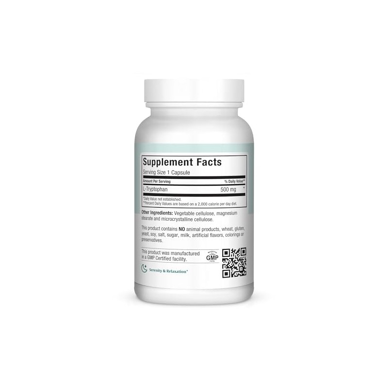 Maxi Health L-Tryptophan 500mg - Mood & Sleep Formula -