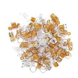160pcs Anillos para Trenzas para el Cabello Anillo para Rastas Accesorios para Decoración del Cabello de Moda Hueca, Anillos para Trenzas para el Cabello Pinzas para el Cabello Lazos Decoración para T