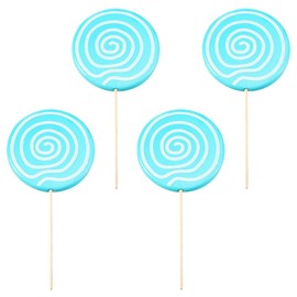 Zerodeko 4 Pcs Lollipop Props Large Candy Ornaments Fake Food Photo Prop Carnival Cosplay Decoration for Wedding Birthday Party Supplies Blue