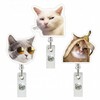 ZEMRTWAY 3 Pack Funny Meme Cat Badge Reels, Retractable ID