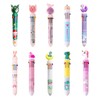 GERUI Pack of 10 Multicoloured Pens 10 in 1 Retractable