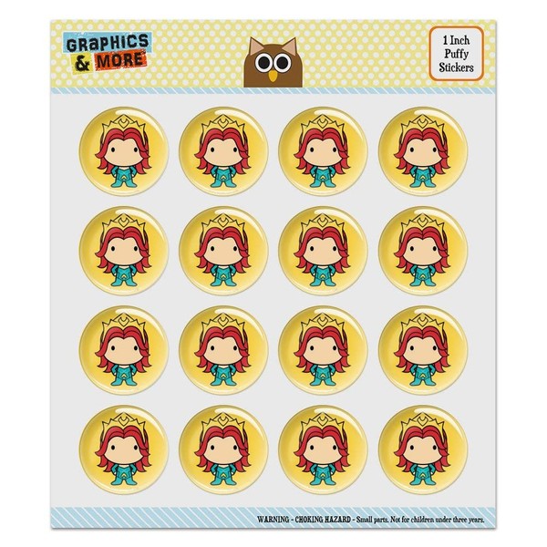 Aquaman Movie Mera Chibi Character Puffy Bubble Dome Scrapbooking Crafting