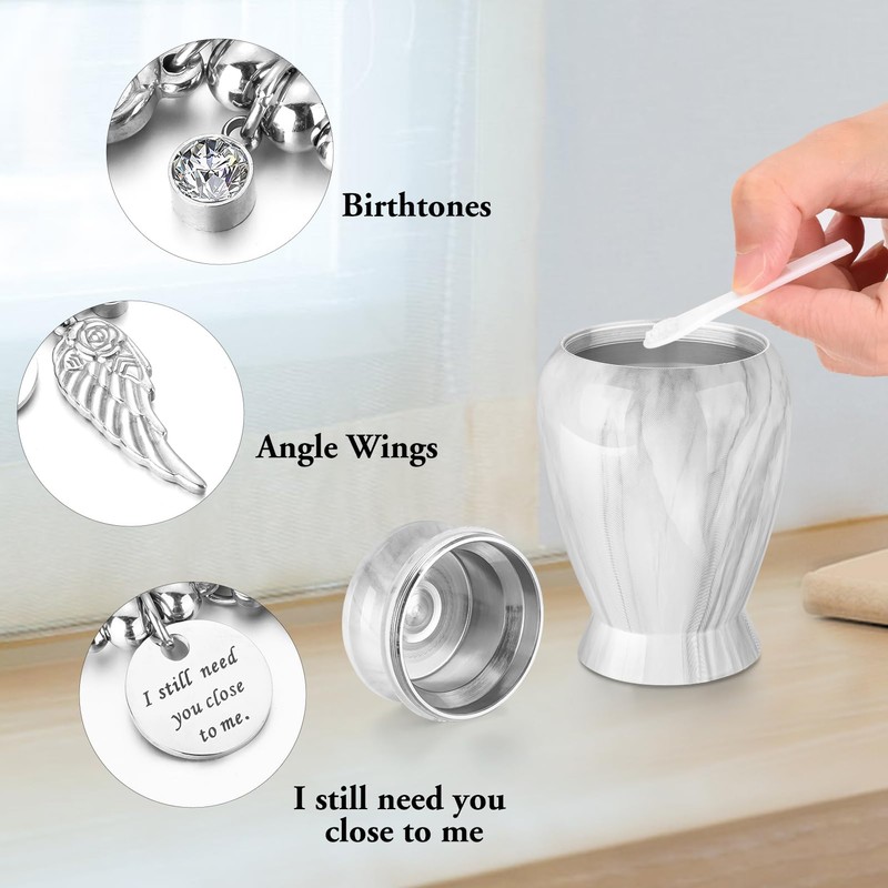 Memorials Small Urns for Human Ashes Keepsake with Case Aluminum
